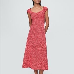GAP Crepe Sweetheart Red Floral Dress